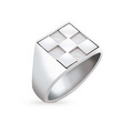 Sterling Silver Stock Square Mens' Ring